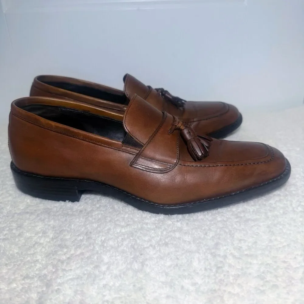 J. Murphy by Johnston & Murphy Men's Slip-On Cognac Loafers Tassel Size 9 1/3